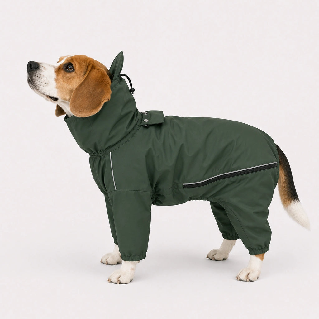 Thunder Tails Fully Covered Raincoat - Dark Green