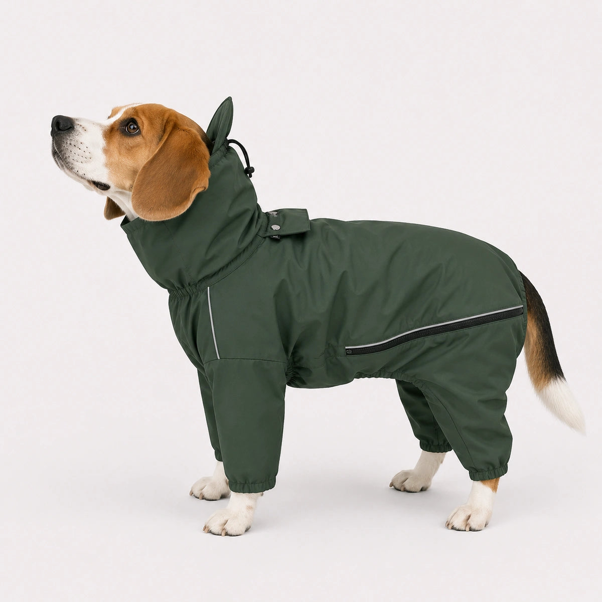 Thunder Tails Fully Covered Raincoat - Dark Green
