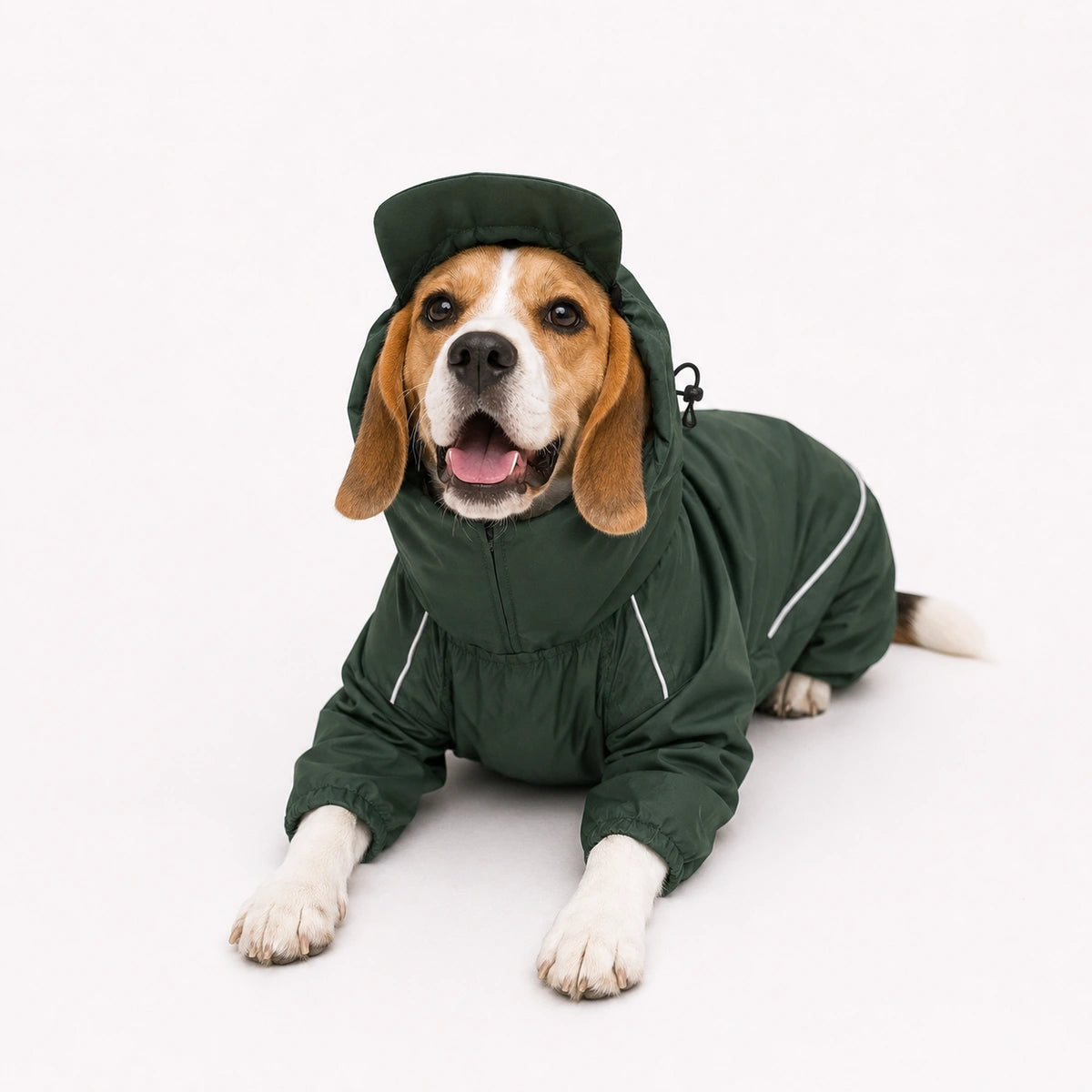 Thunder Tails Fully Covered Raincoat - Dark Green
