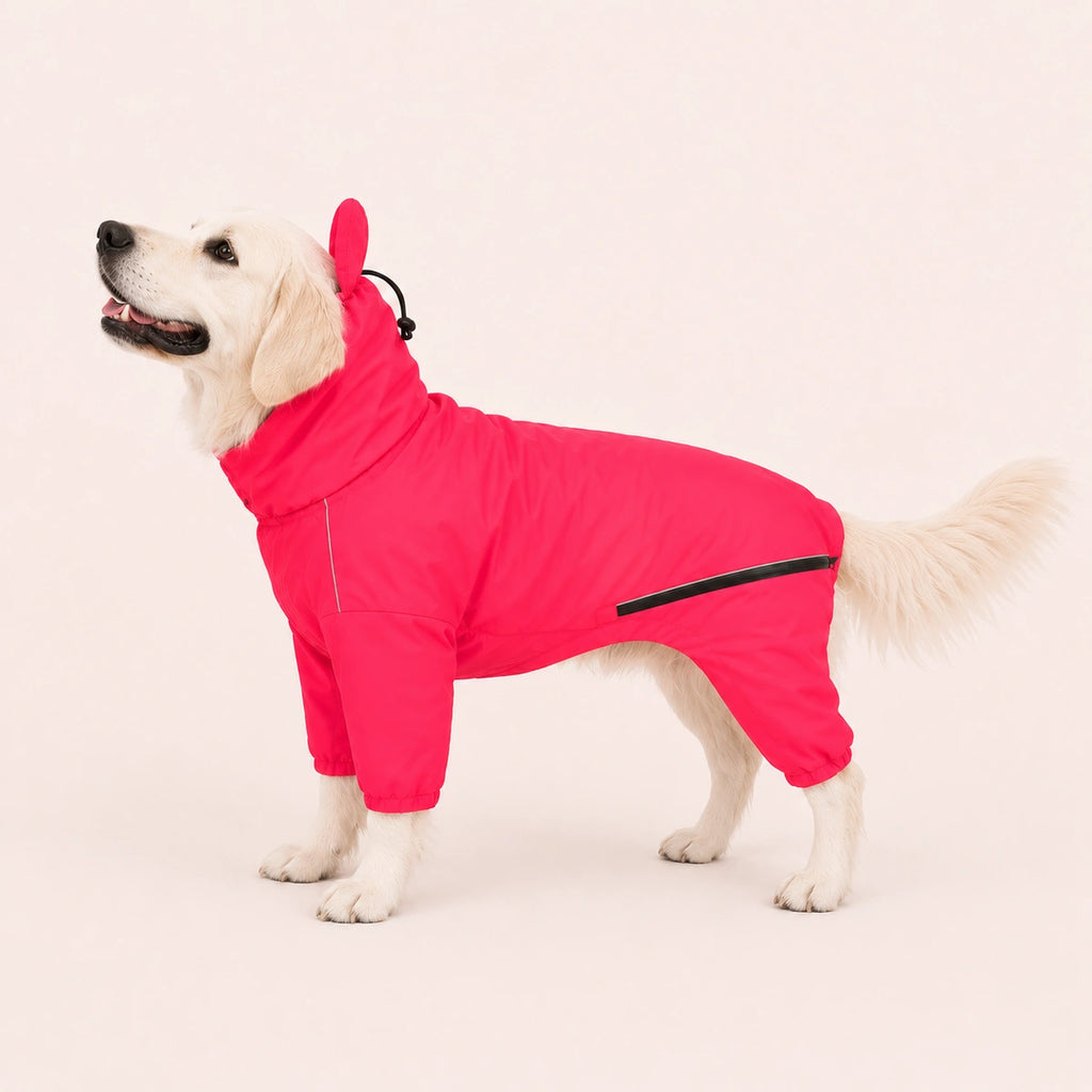 Thunder Tails Fully Covered Raincoat - Hot Pink