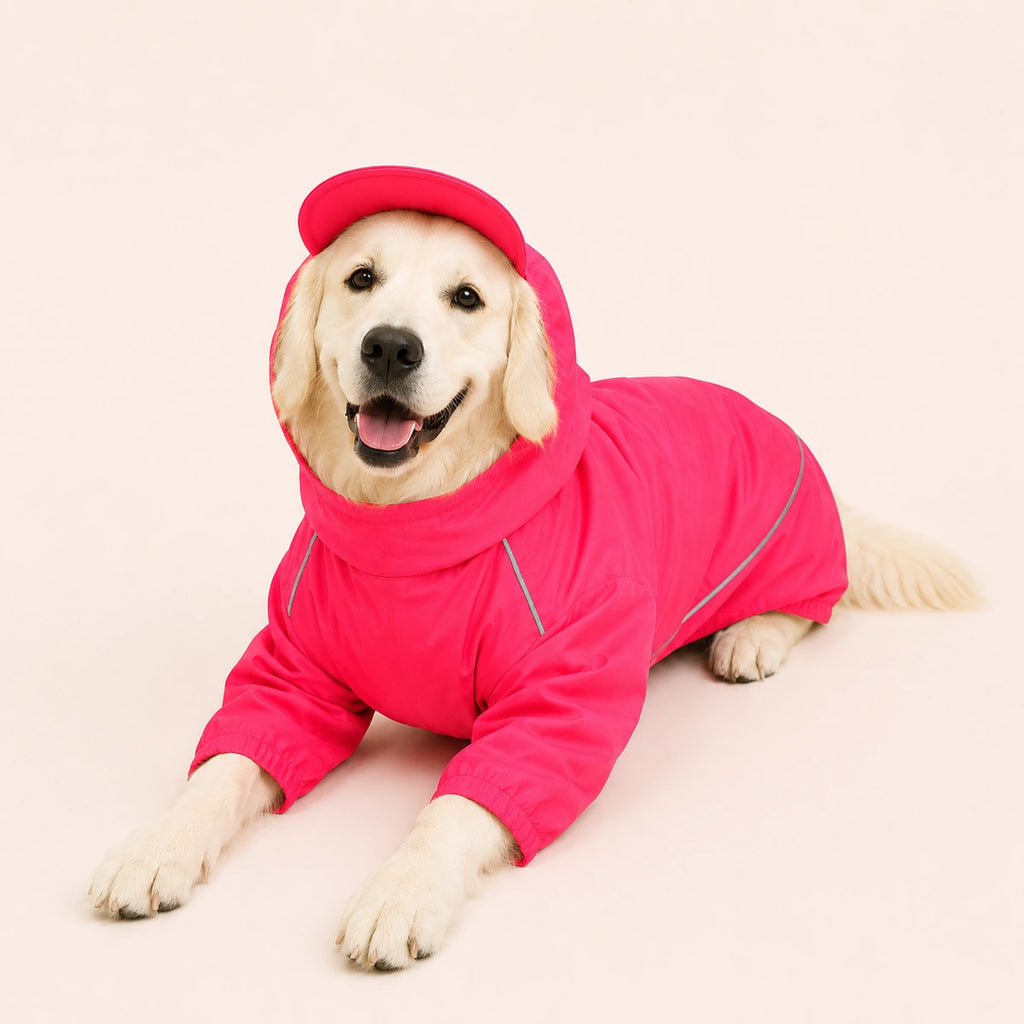 Thunder Tails Fully Covered Raincoat - Hot Pink