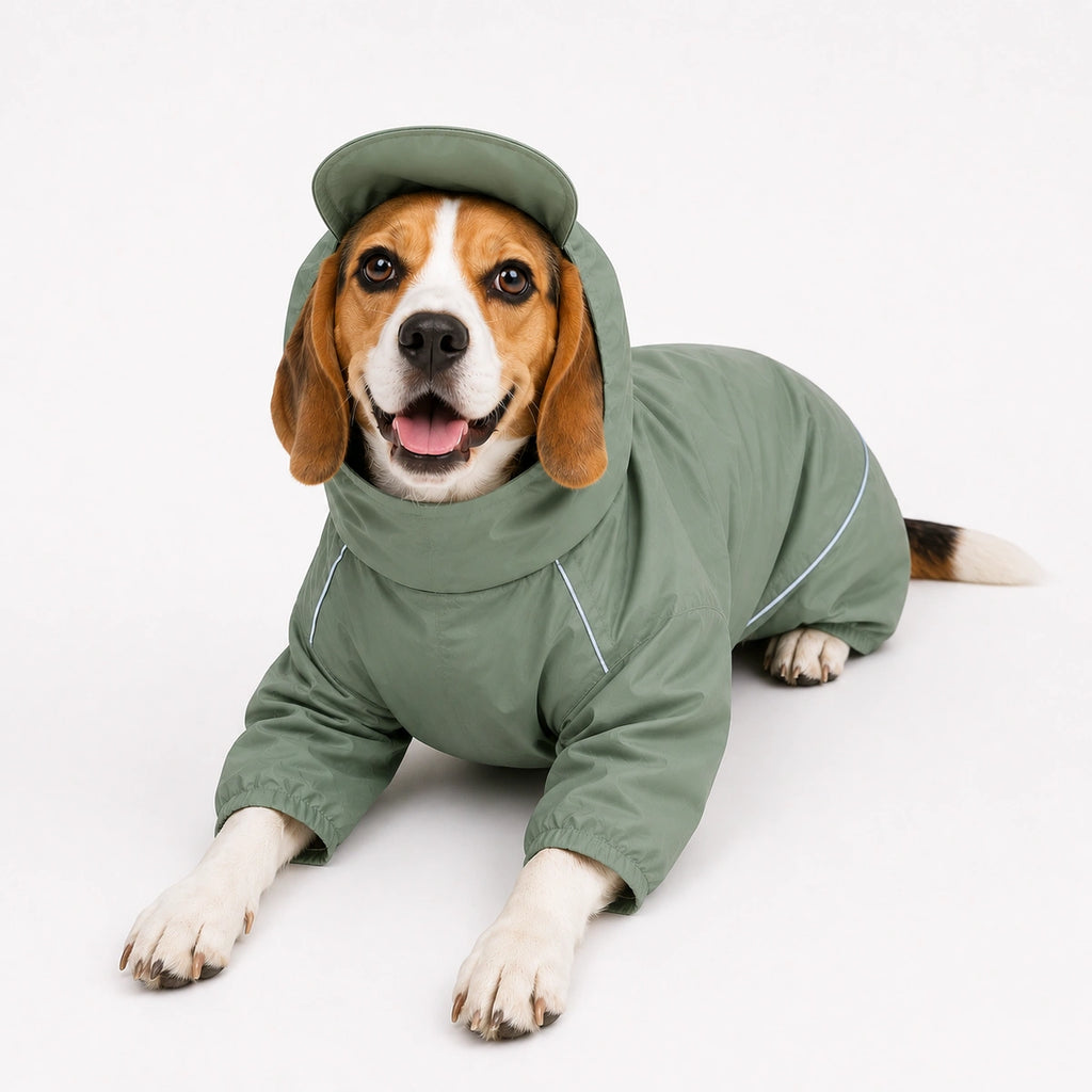 Thunder Tails Fully Covered Raincoat - Mint Green