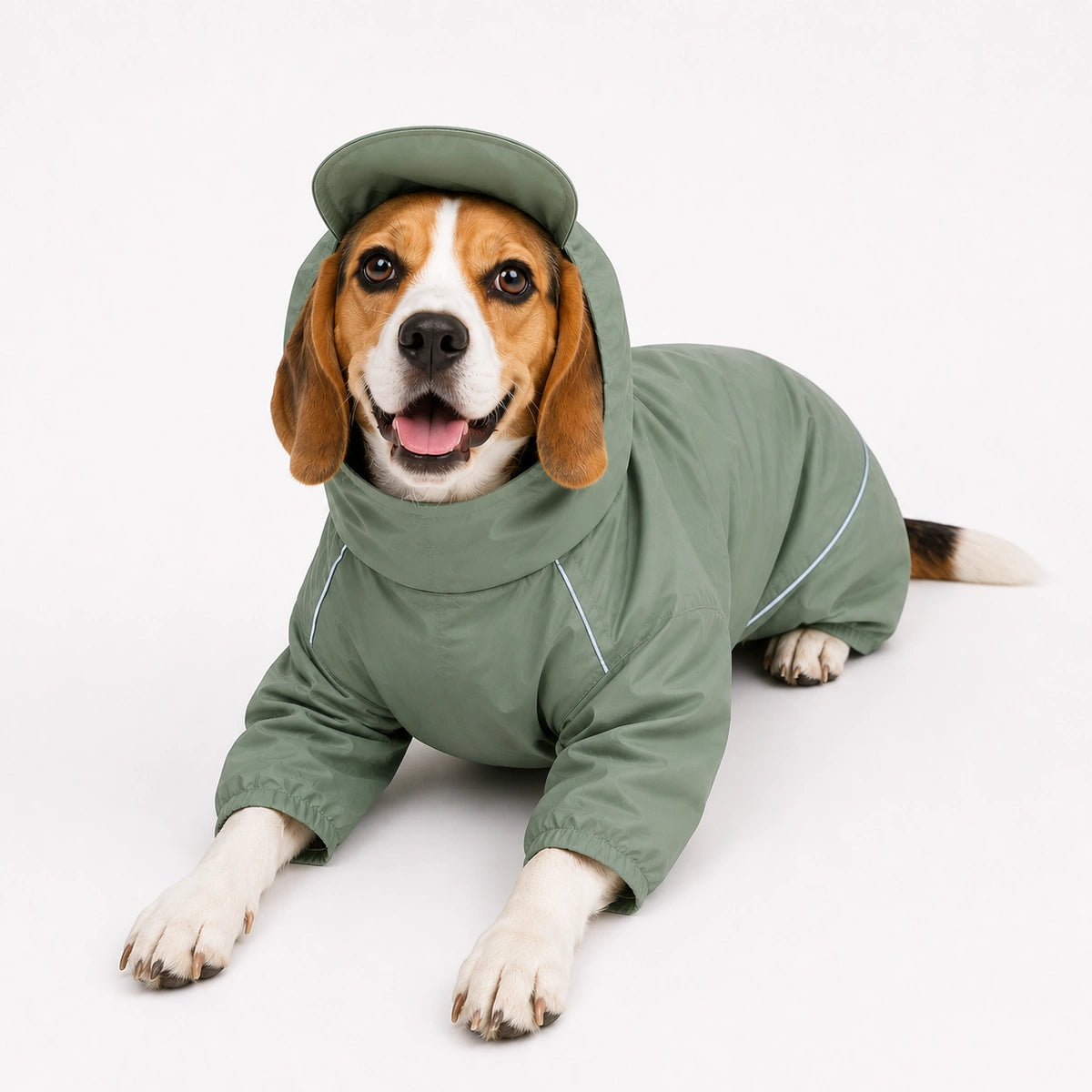 Thunder Tails Fully Covered Raincoat - Mint Green
