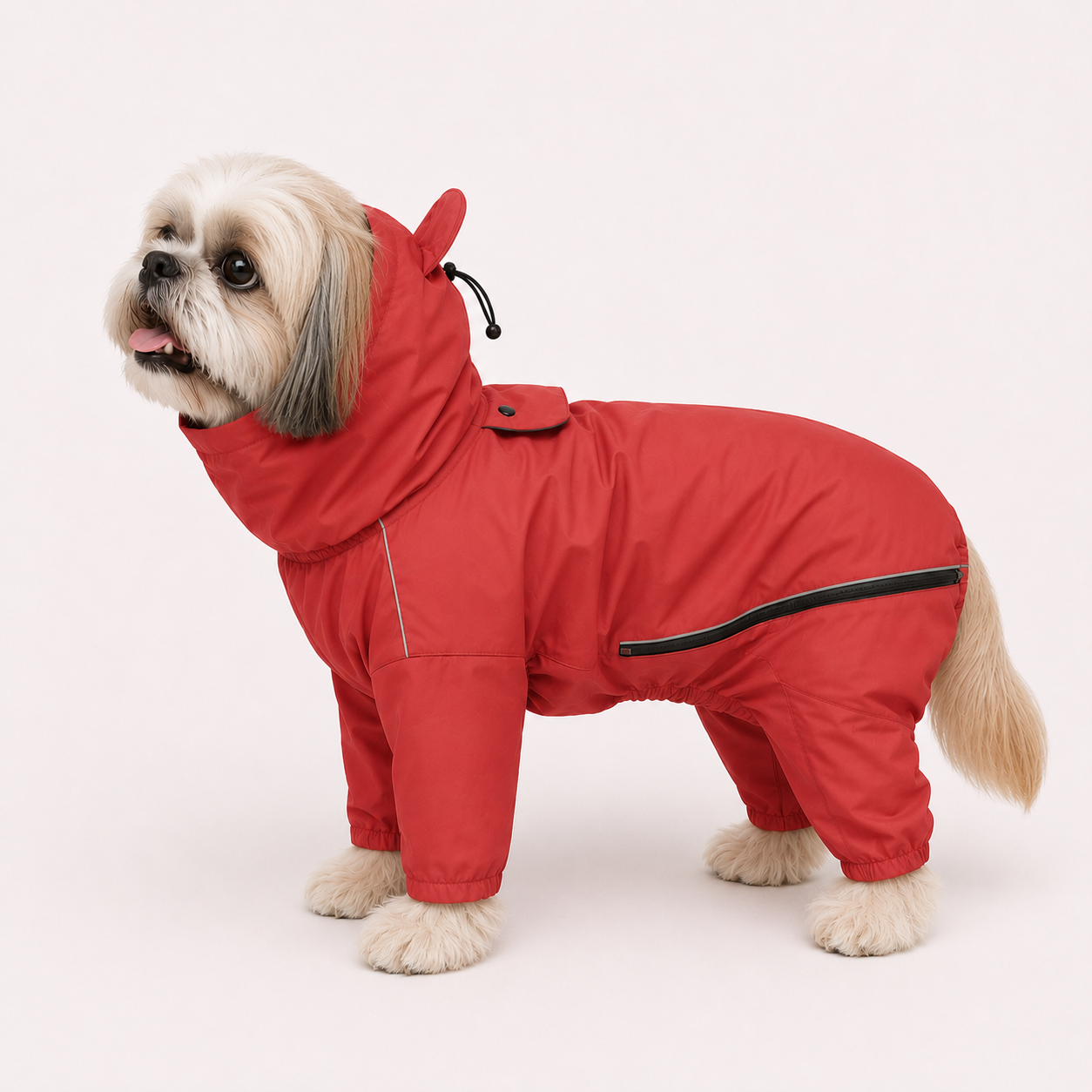 Thunder Tails Fully Covered Raincoat - Red