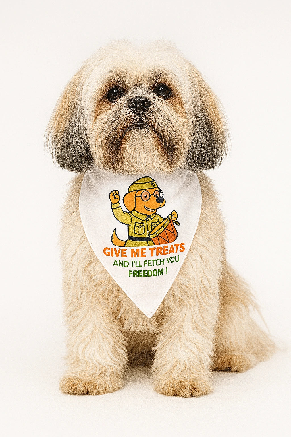 Thunder Tails Paws of Freedom Bandana - Give me treats