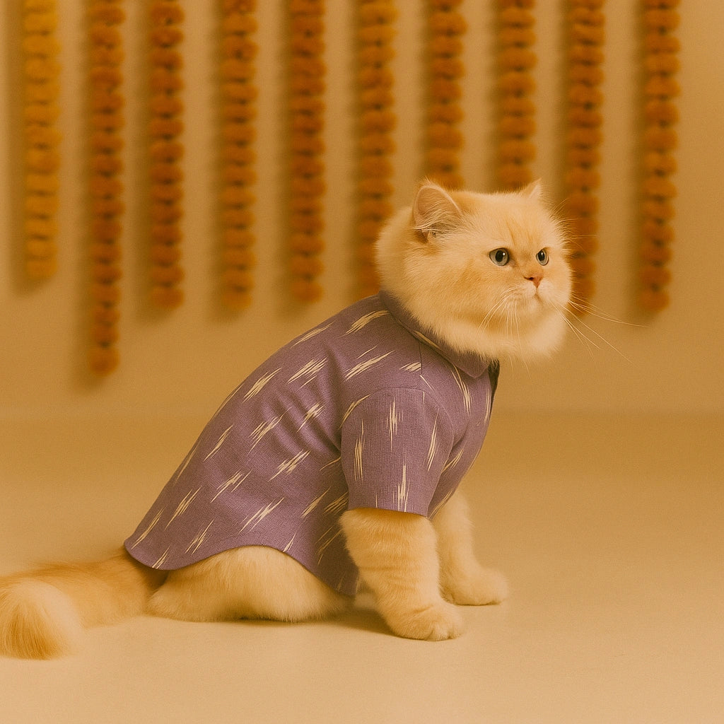 Thunder Tails Lavender Cat Festive Kurta