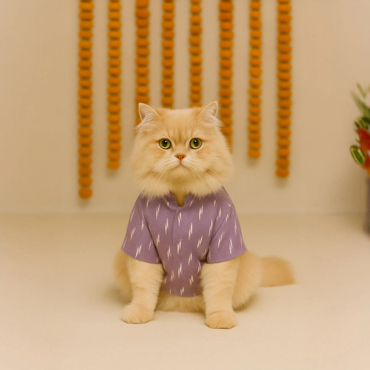 Thunder Tails Lavender Cat Festive Kurta