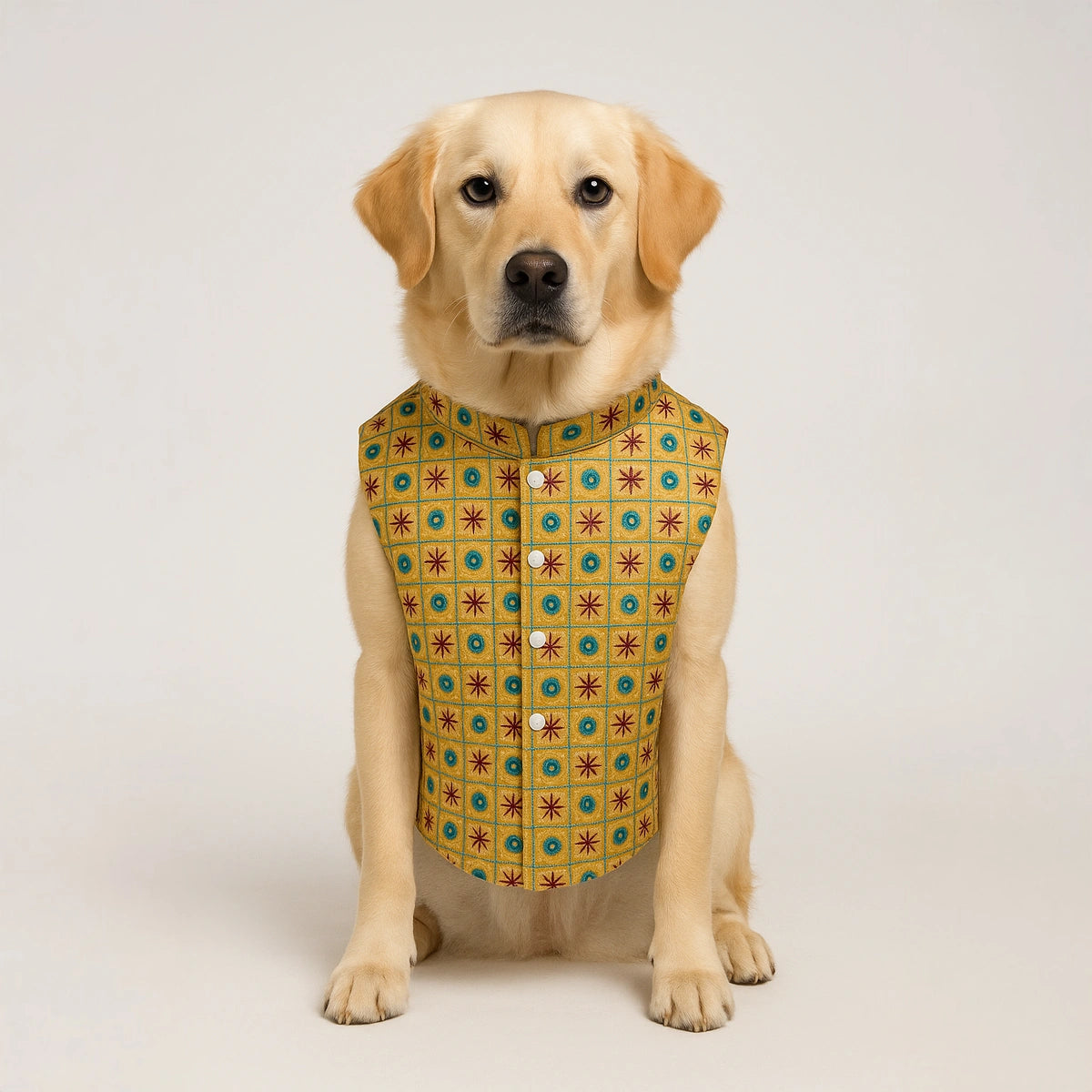 Thunder Tails Yellow Mirror Work Festive Sherwani