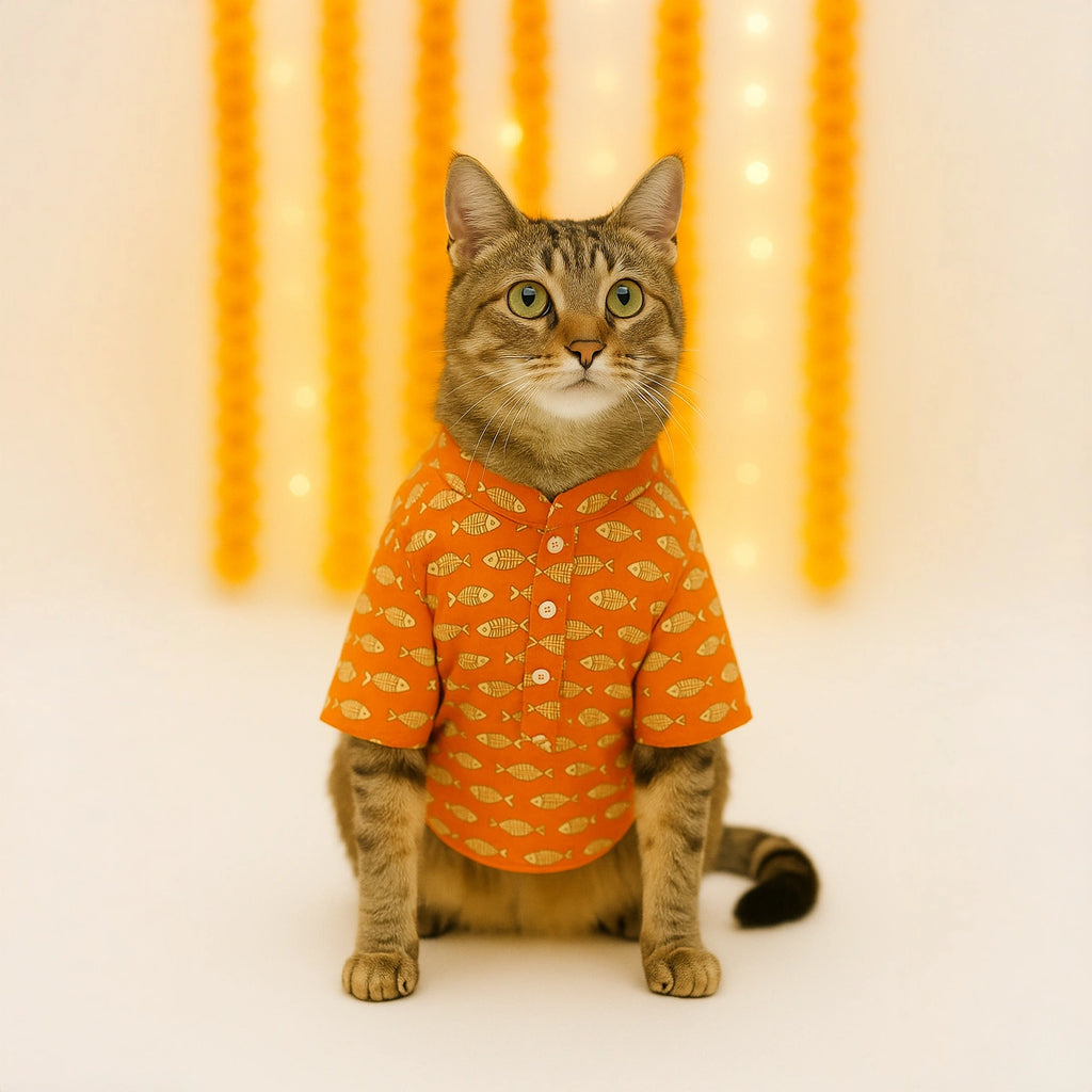 Thunder Tails Orange Festive Kurta