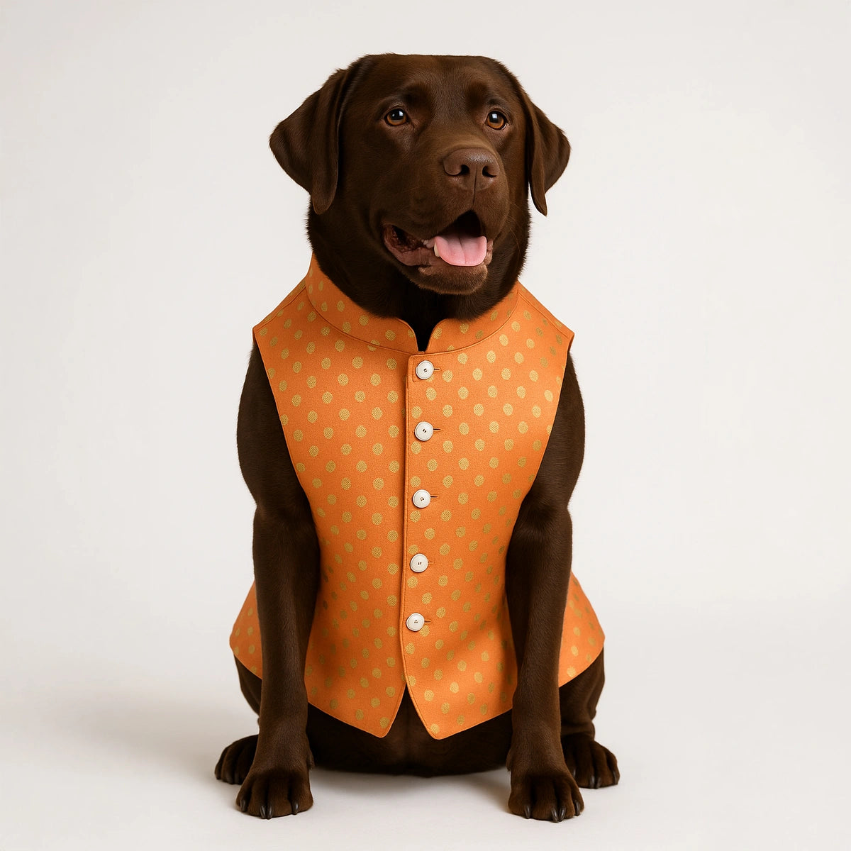 Thunder Tails Peach Polka Festive Sherwani