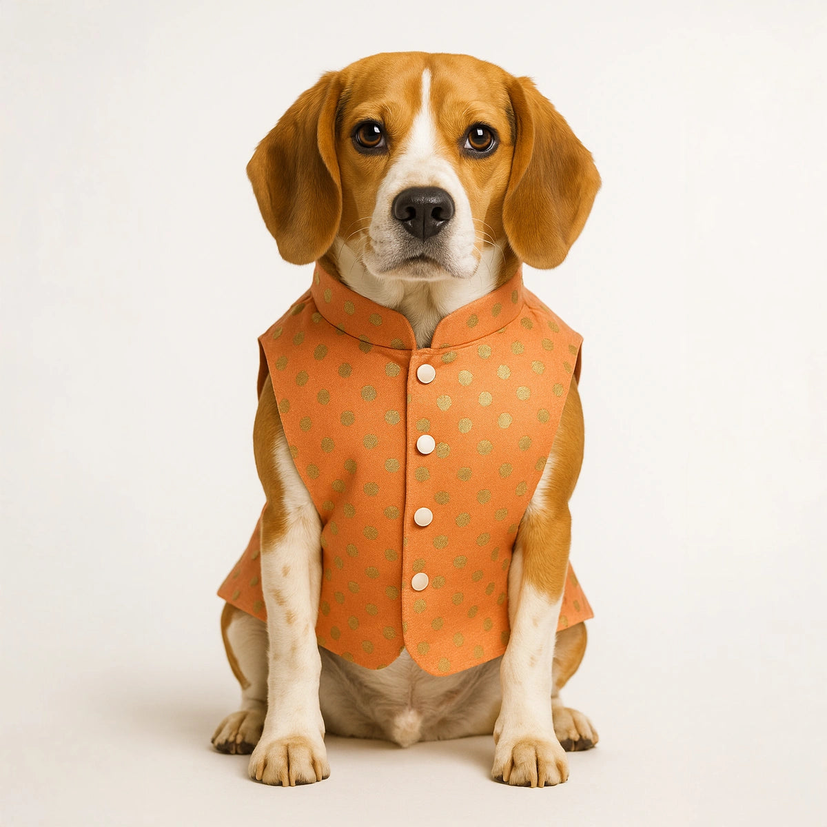 Thunder Tails Peach Polka Festive Sherwani