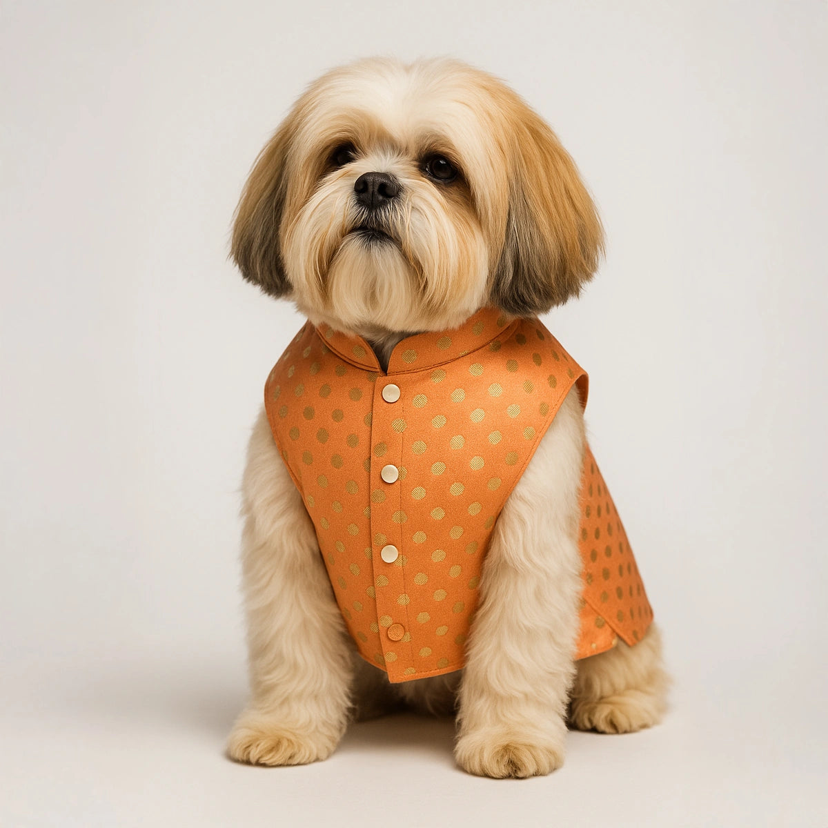Thunder Tails Peach Polka Festive Sherwani