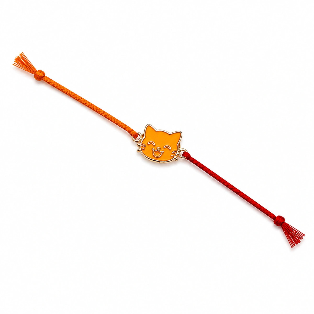 Thunder Tails Pet Tie Rakhi Cats - Yellow Cat Face