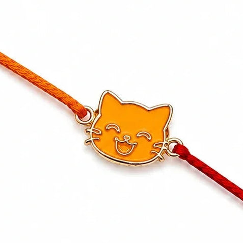 Thunder Tails Pet Tie Rakhi Cats - Yellow Cat Face