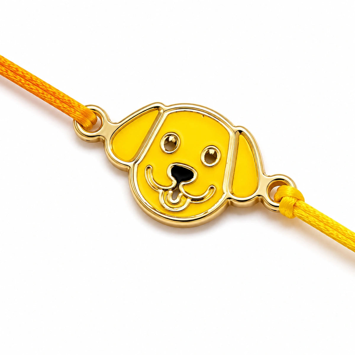Thunder Tails Pet Tie Rakhi Cats - Yellow Dog Face
