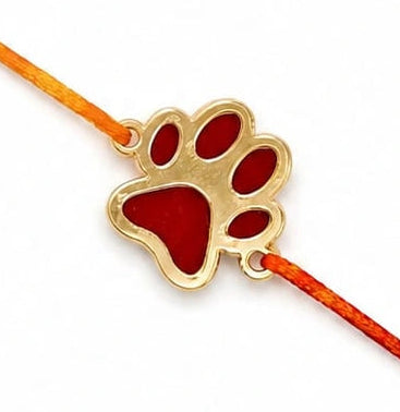 Thunder Tails Pet Tie Rakhi for Dogs - Red Paw Medium