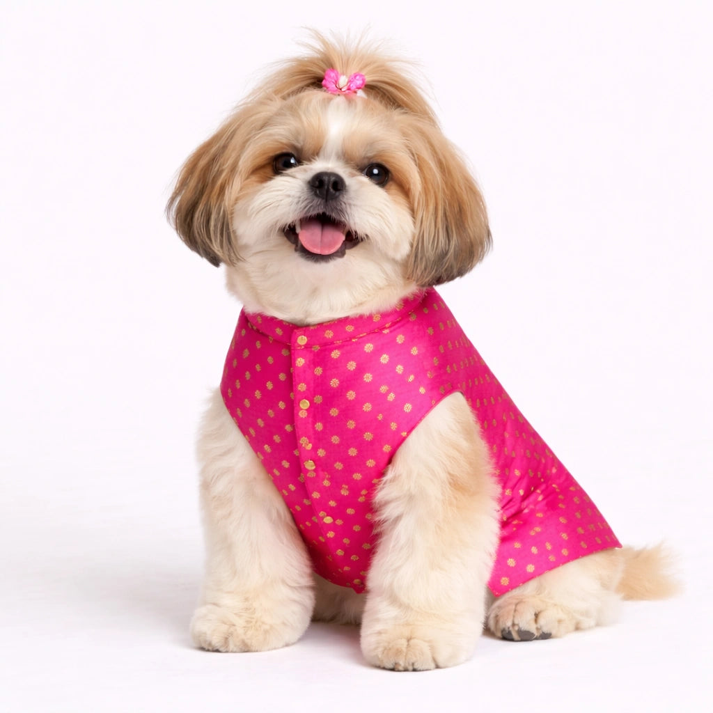 Thunder Tails Pink Polka Festive Sherwani