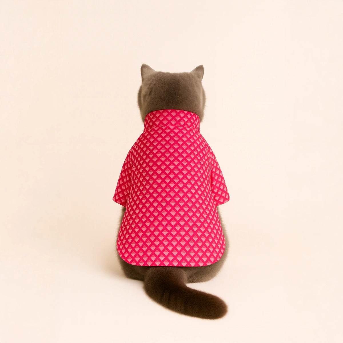 Thunder Tails Pink Triangle Cat Festive Kurta