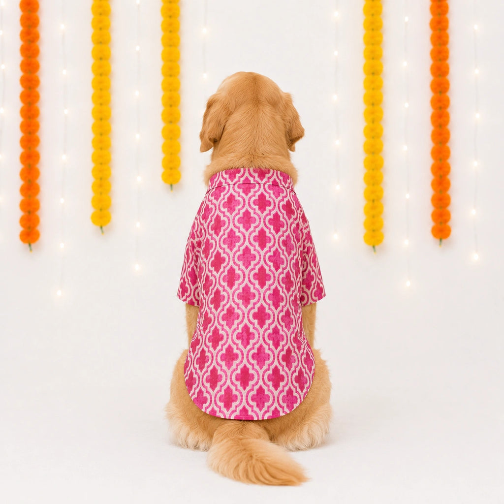 Thunder Tails Pink Festive Dog Kurta