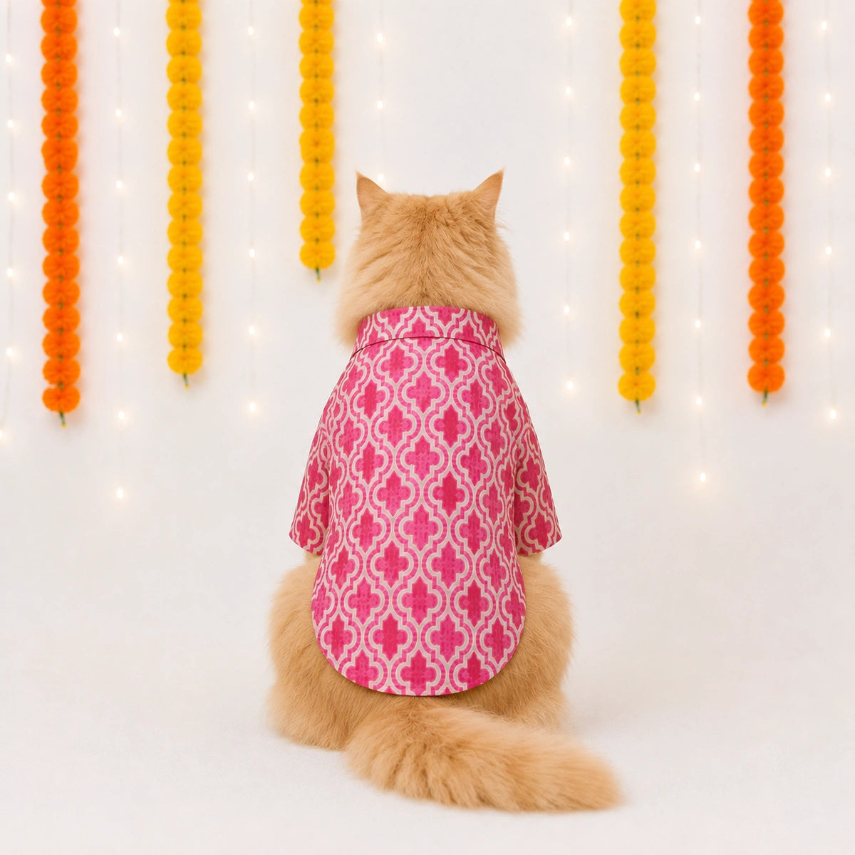 Thunder Tails Pink Cat Festive Kurta