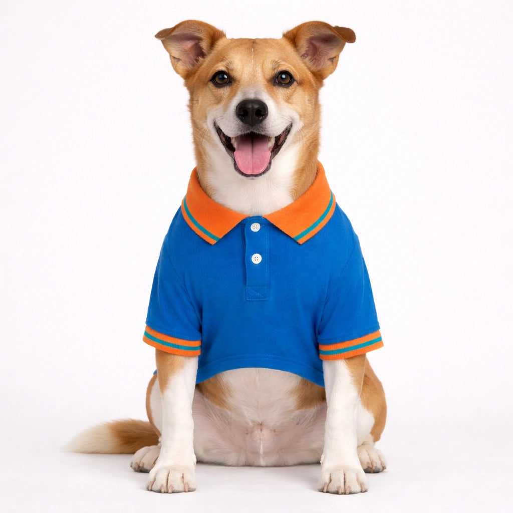 Thunder Tails Polo T-shirts -Blue/Orange