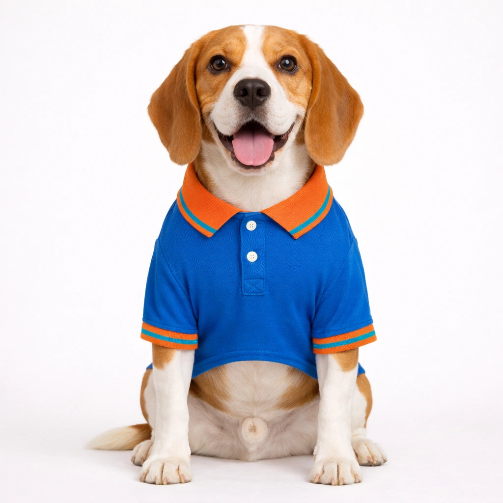 Thunder Tails Polo T-shirts -Blue/Orange