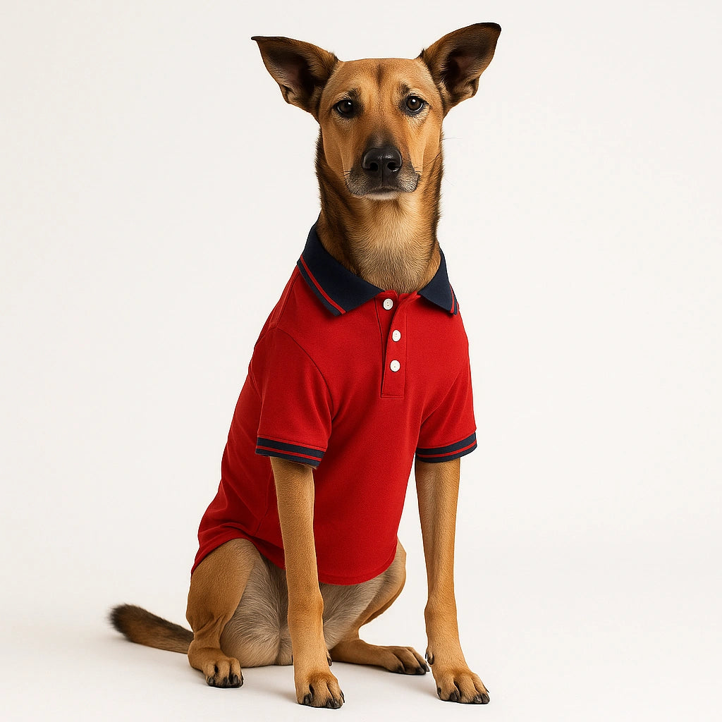 Thunder Tails Polo T-shirts - Red/Navy