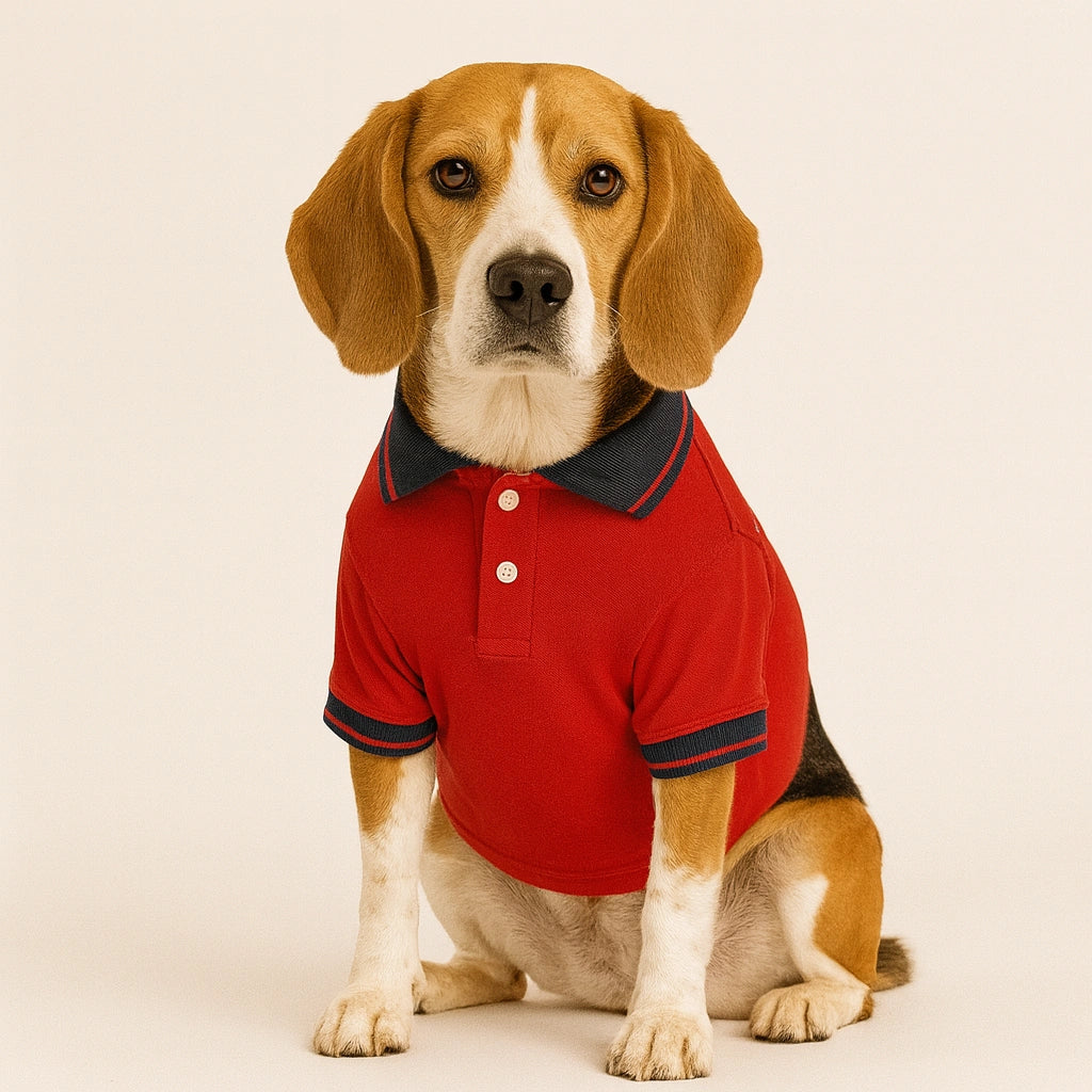 Thunder Tails Polo T-shirts - Red/Navy