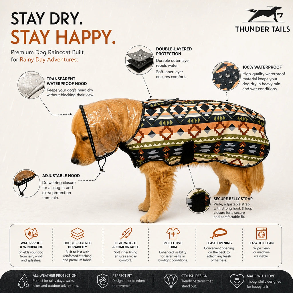 Thunder Tails Printed Raincoat