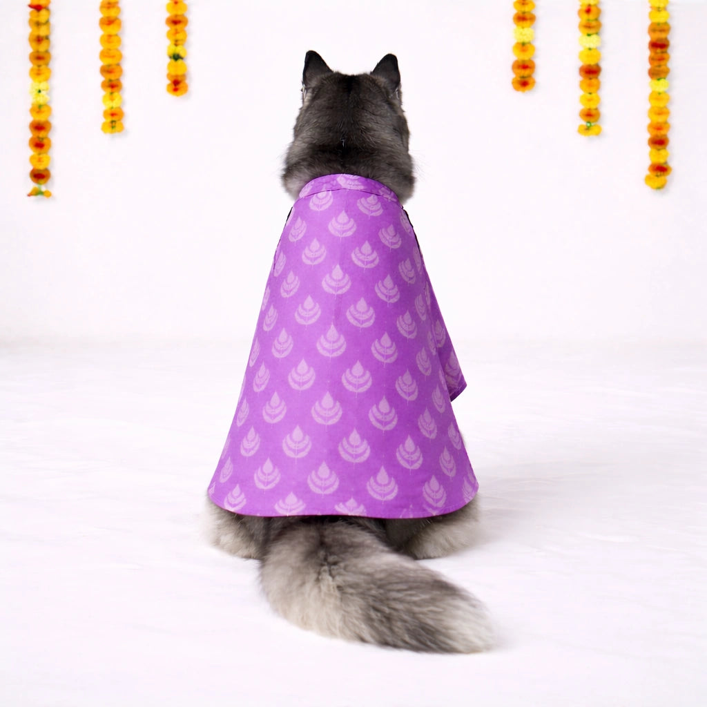 Thunder Tails Black Lavender Festive Dog Kurta