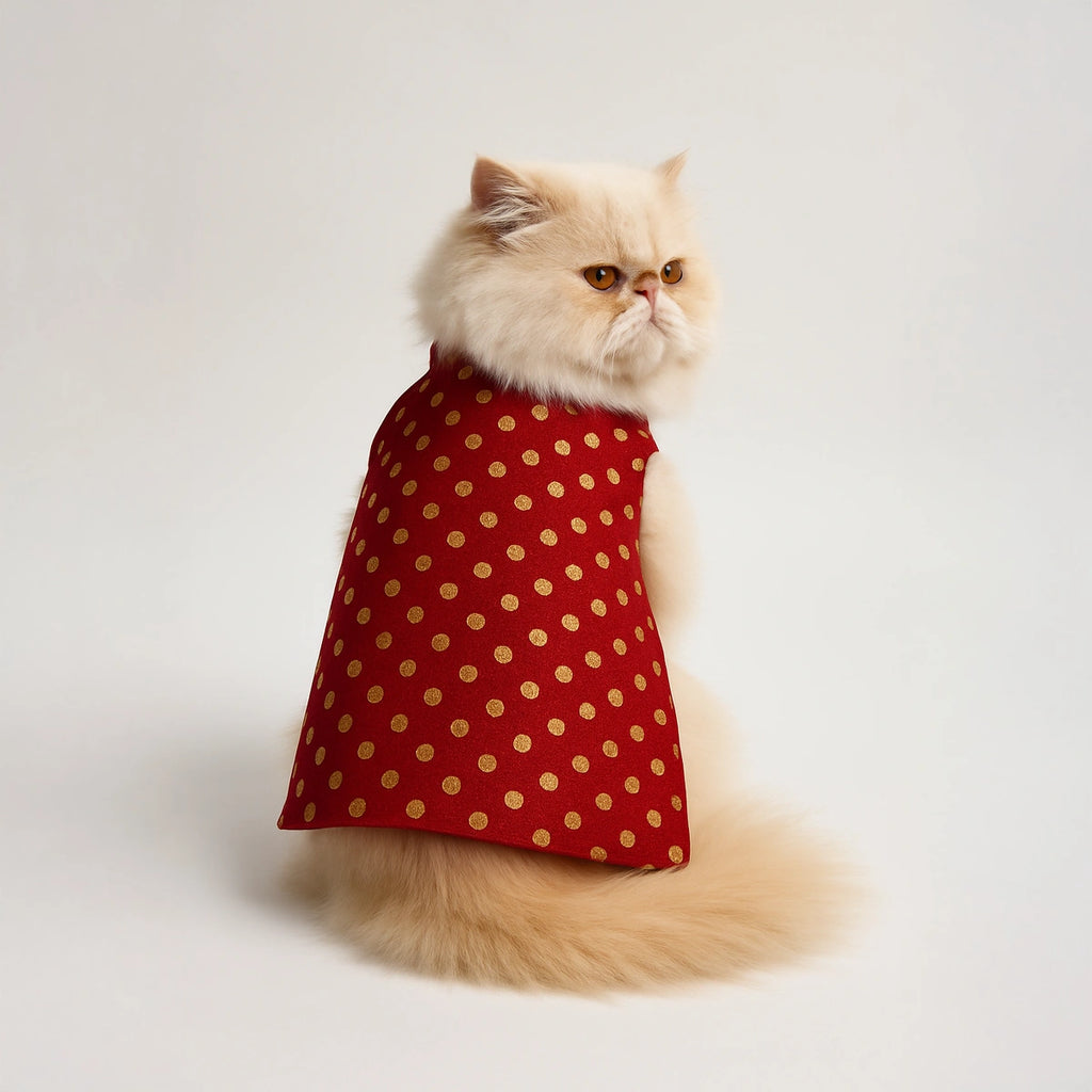 Thunder Tails Red Polka Festive Sherwani