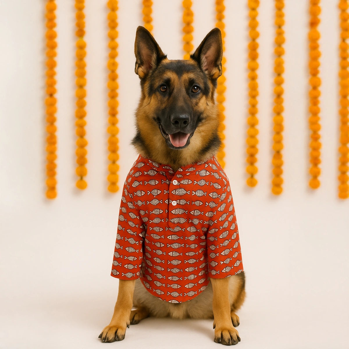 Thunder Tails Red Festive Kurta