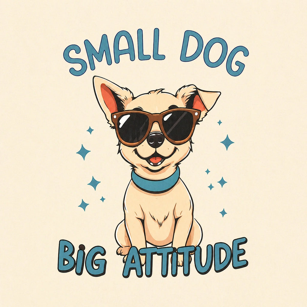 Thunder Tails Small DOg, Big Attitude Adjustable Graphic T-shirt