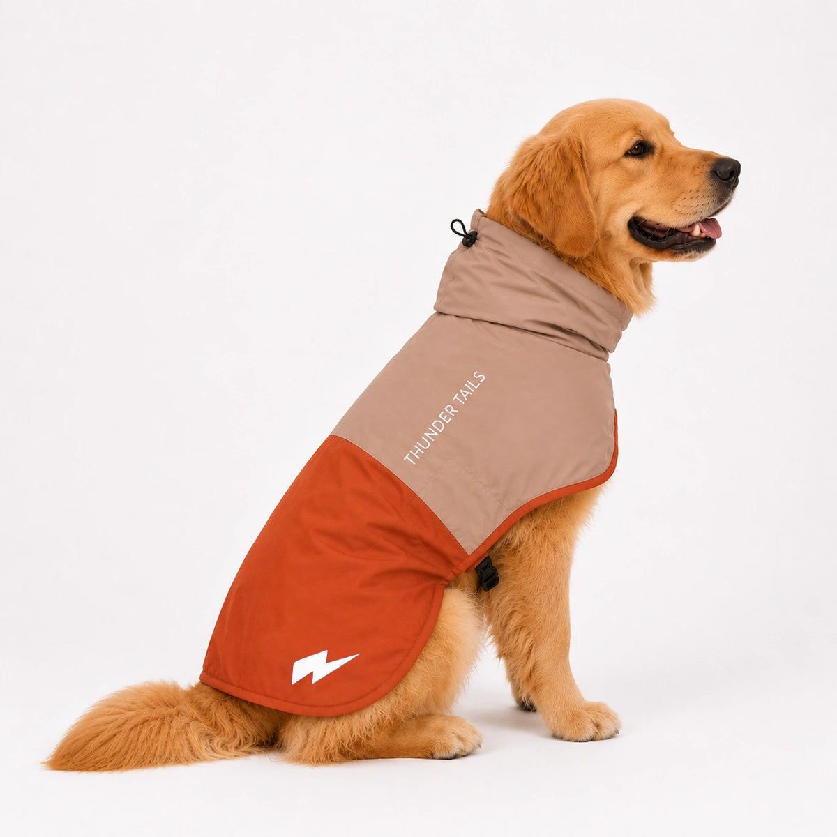Thunder Tails Splash Dash Dog Raincoat - Beige/Tan