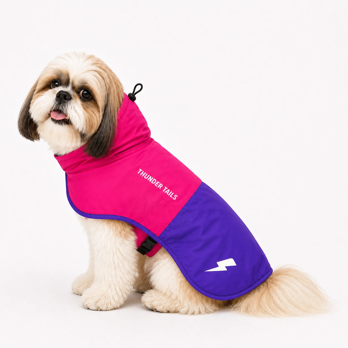 Thunder Tails Splash Dash Dog Raincoat - Pink/Purple