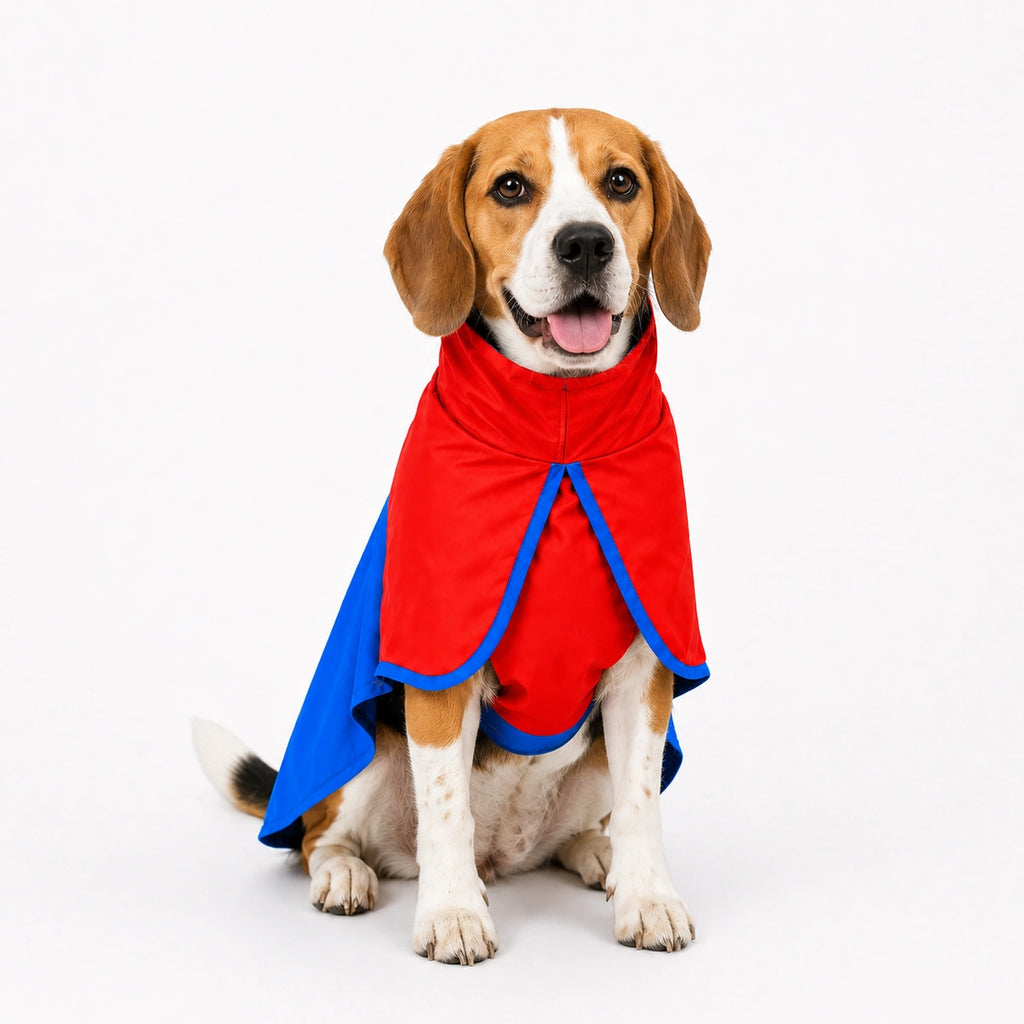 Thunder Tails Splash Dash Dog Raincoat - Red/Blue