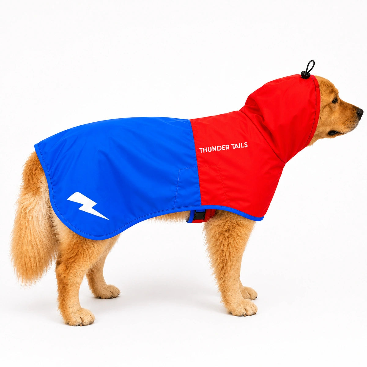 Thunder Tails Splash Dash Dog Raincoat - Red/Blue