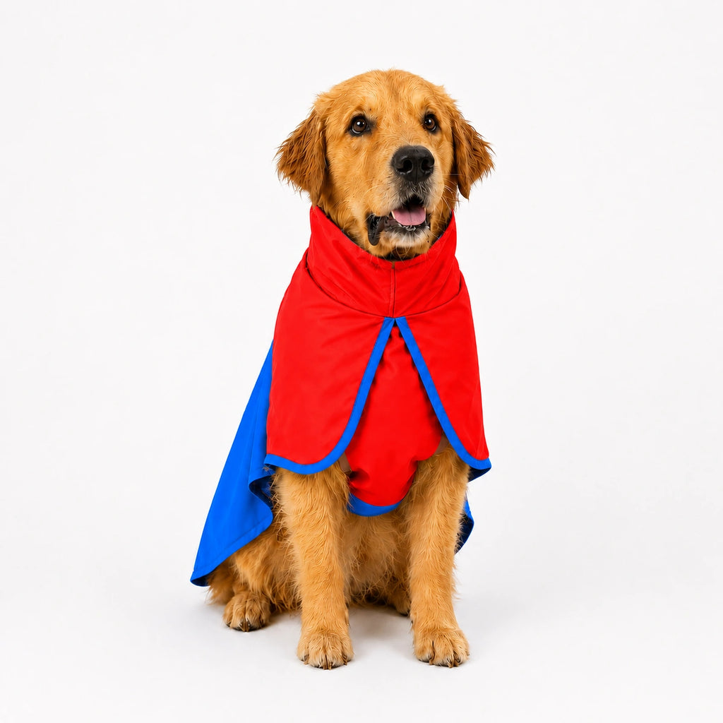 Thunder Tails Splash Dash Dog Raincoat - Red/Blue
