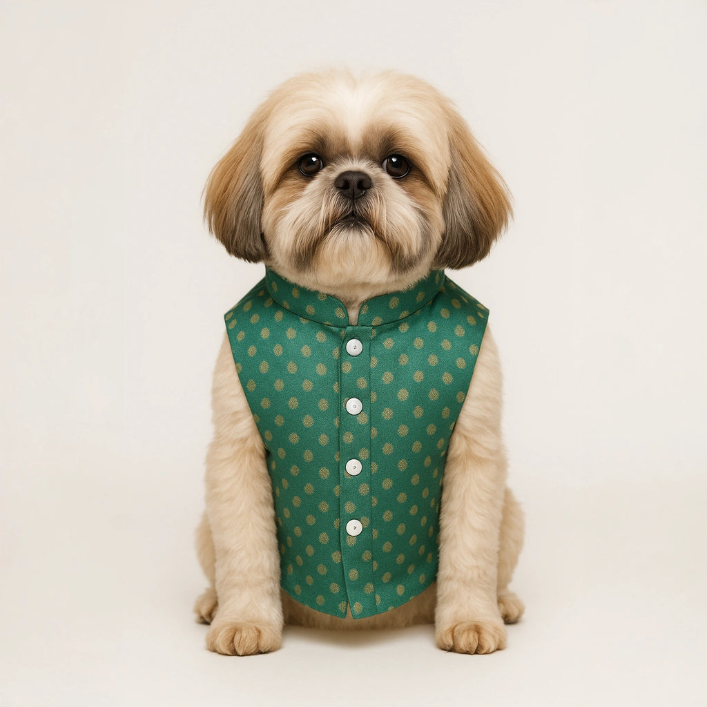 Thunder Tails Teal Polka Festive Sherwani