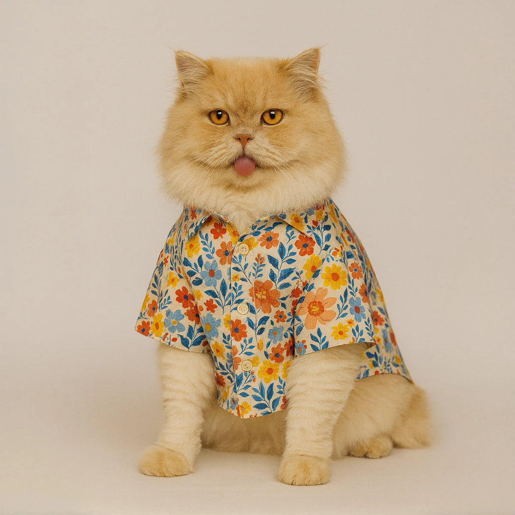 Thunder Tails White Floral Casual Shirt