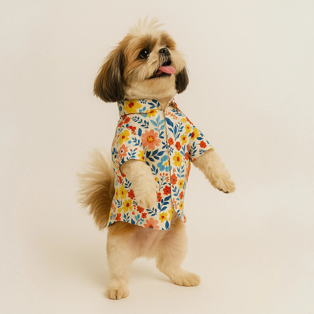 Thunder Tails White Floral Casual Shirt