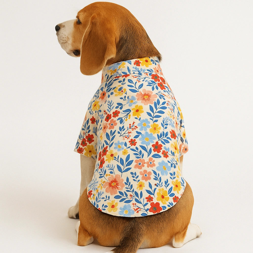 Thunder Tails White Floral Casual Shirt