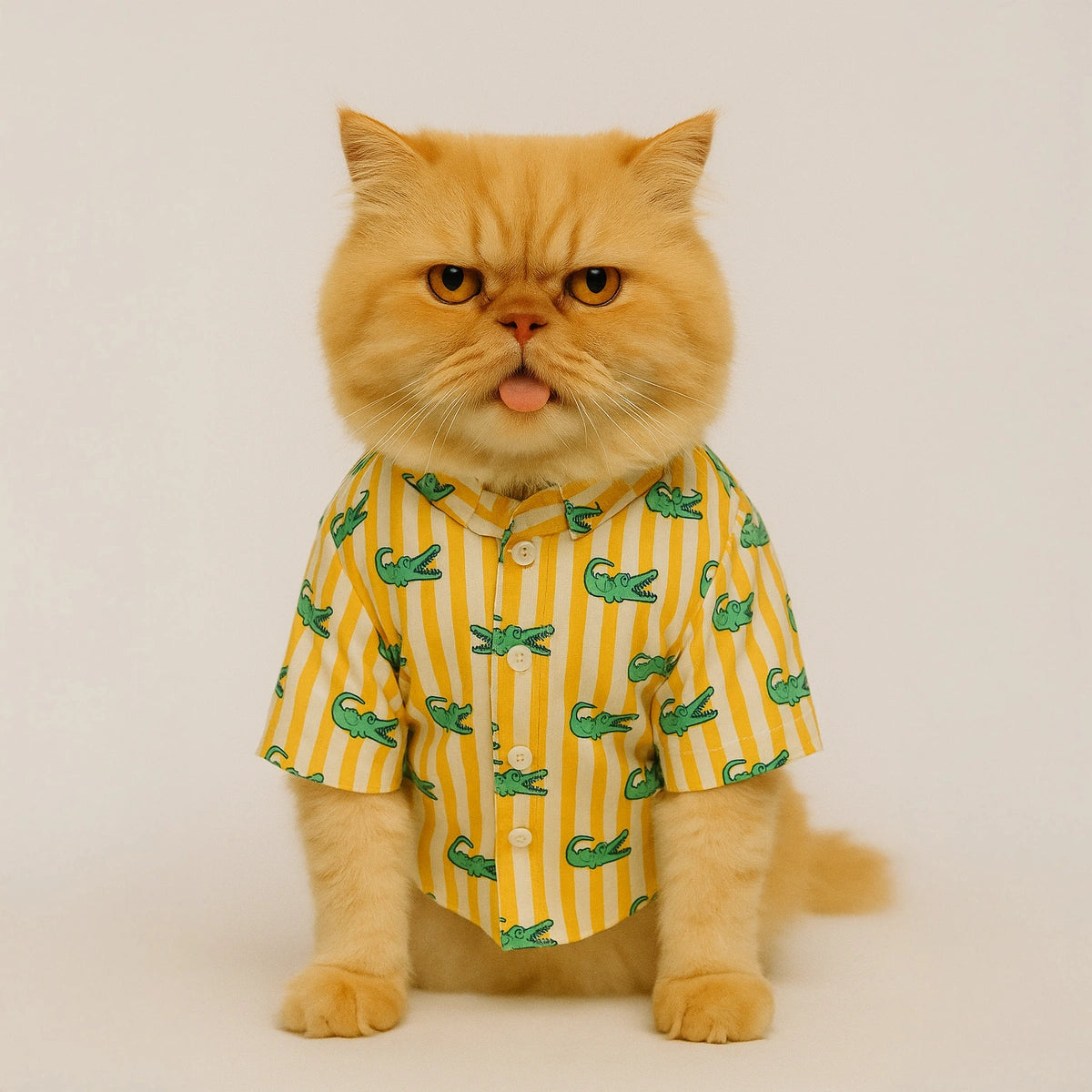 Thunder Tails Yellow Stripe Crocodile Casual Shirt